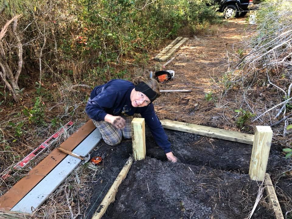 Donna leveling off the strings