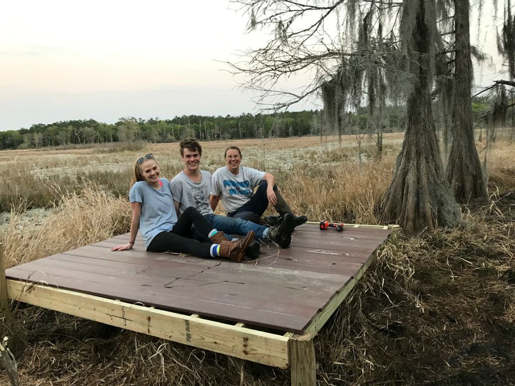 Relaxing on the Cypress Grove platform, March 2017. 