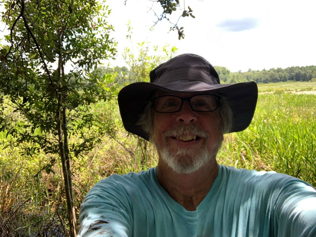 I took a "selfie" to show Donna McCollum the bird blind location after Tommy Aman removed the large bushes obscuring the view. June 27, 2018