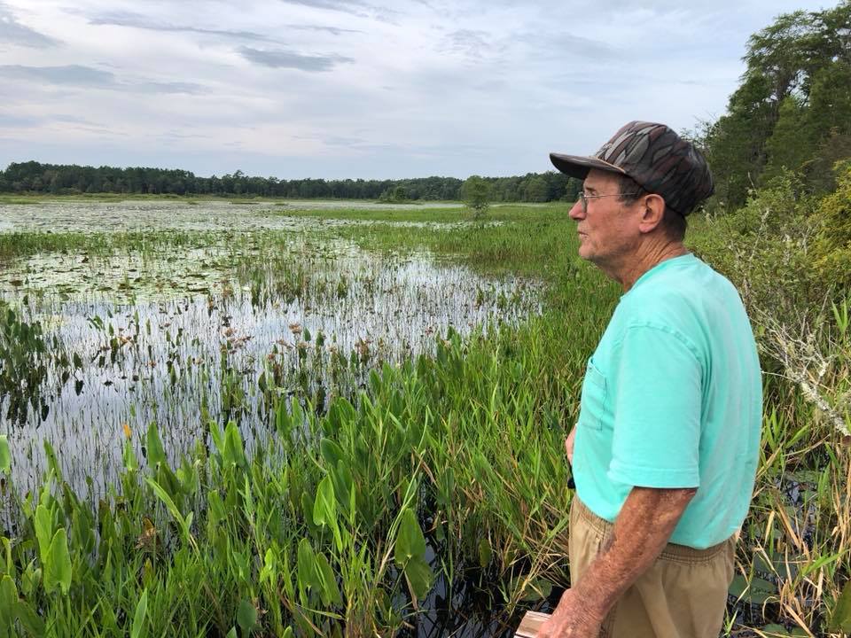 Tommy Aman overlooking the huge wetland which has over 22 inches more of water than in January 2018! Aug 14, 2018