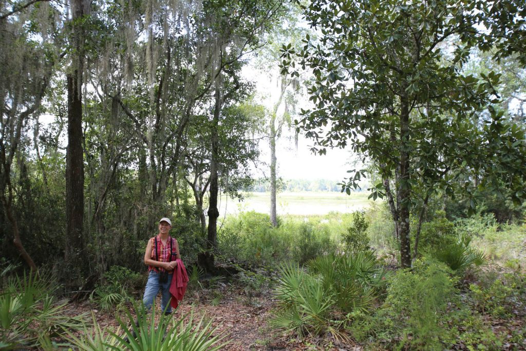 Donna McCollum on her first visit to the property, August 2012. We were in the NE corner. I think that she liked it! —