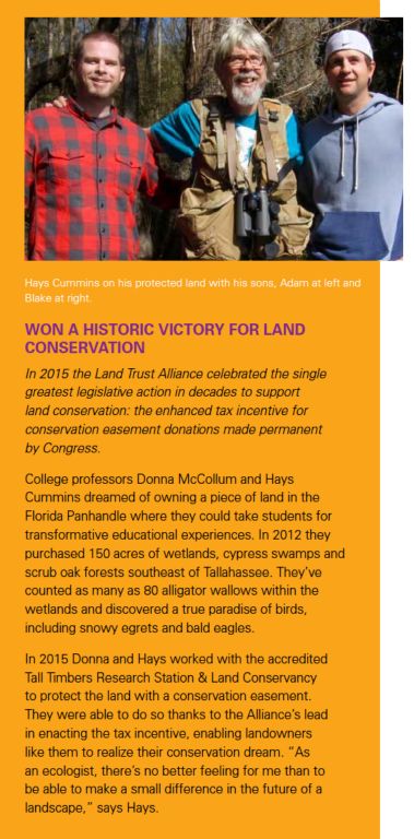 The 2015 Land Trust Alliance Annual Report did a short piece on our property--"Look What We Did..". 